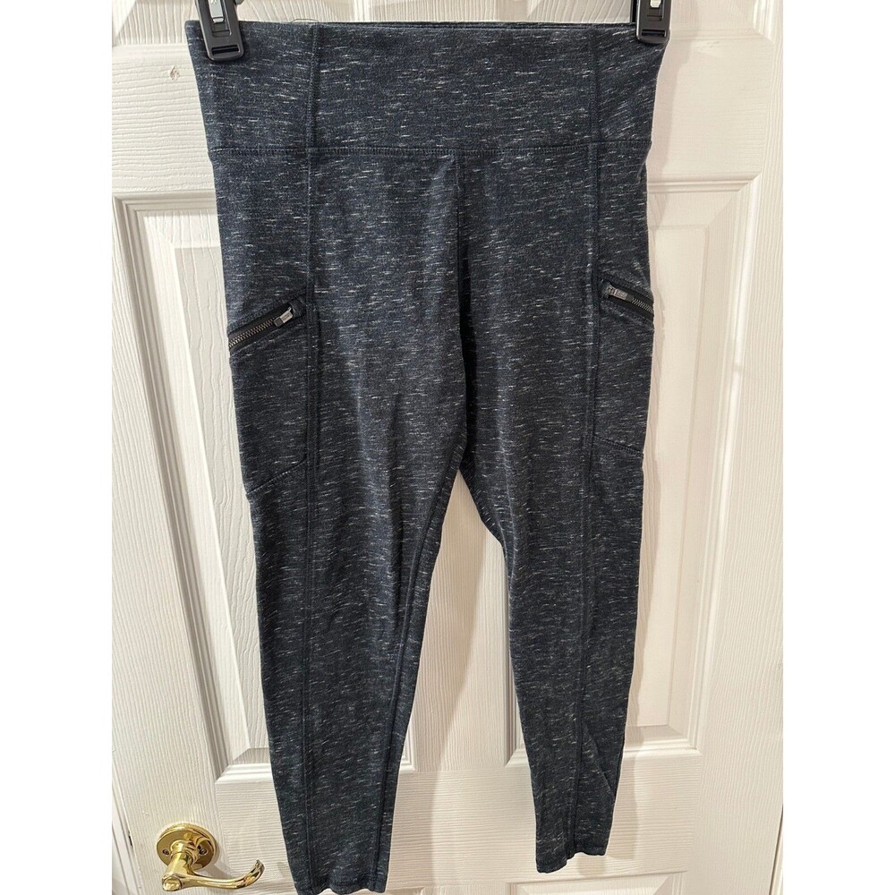 Calvin Klein Performance Heathered Black Leggings with Zip Pockets - Size M